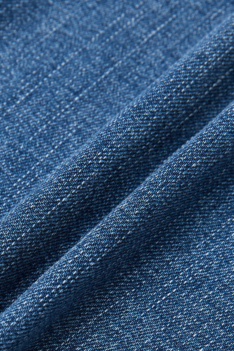 Wash Raw Hem Stitch Detail Mid Waist Straight Leg Cropped Jeans