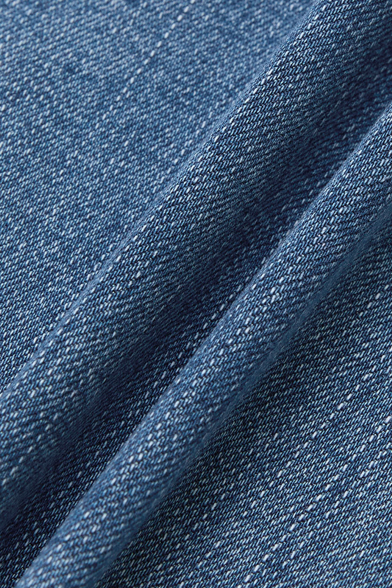 Wash Stitch Detail Mid Waist Wide Leg Capri Jeans Without Belt