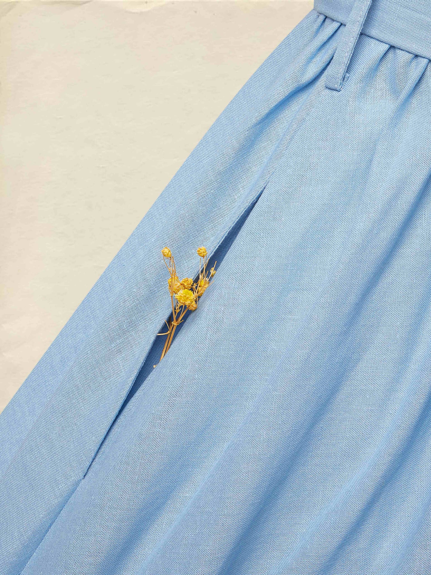 Robe longue en lin, manches courtes, col officier, unie, vintage, bleue