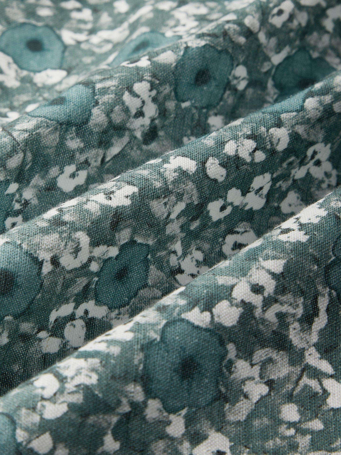 Robe longue en lin, manches longues, col en V, motif floral, boutonnée, style vintage, verte