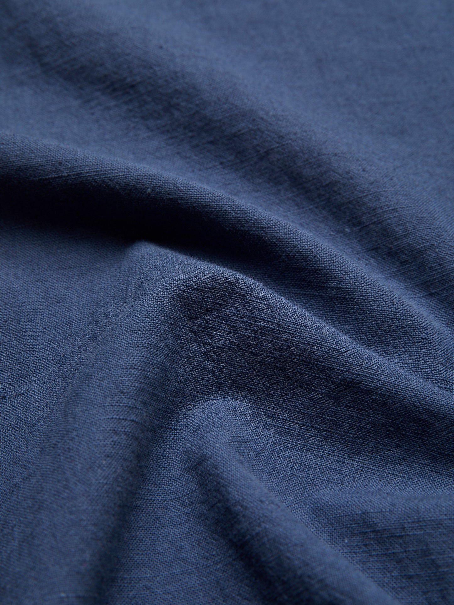 Chemise en lin, manches longues, col châle, unie, dentelle, vintage, bleue
