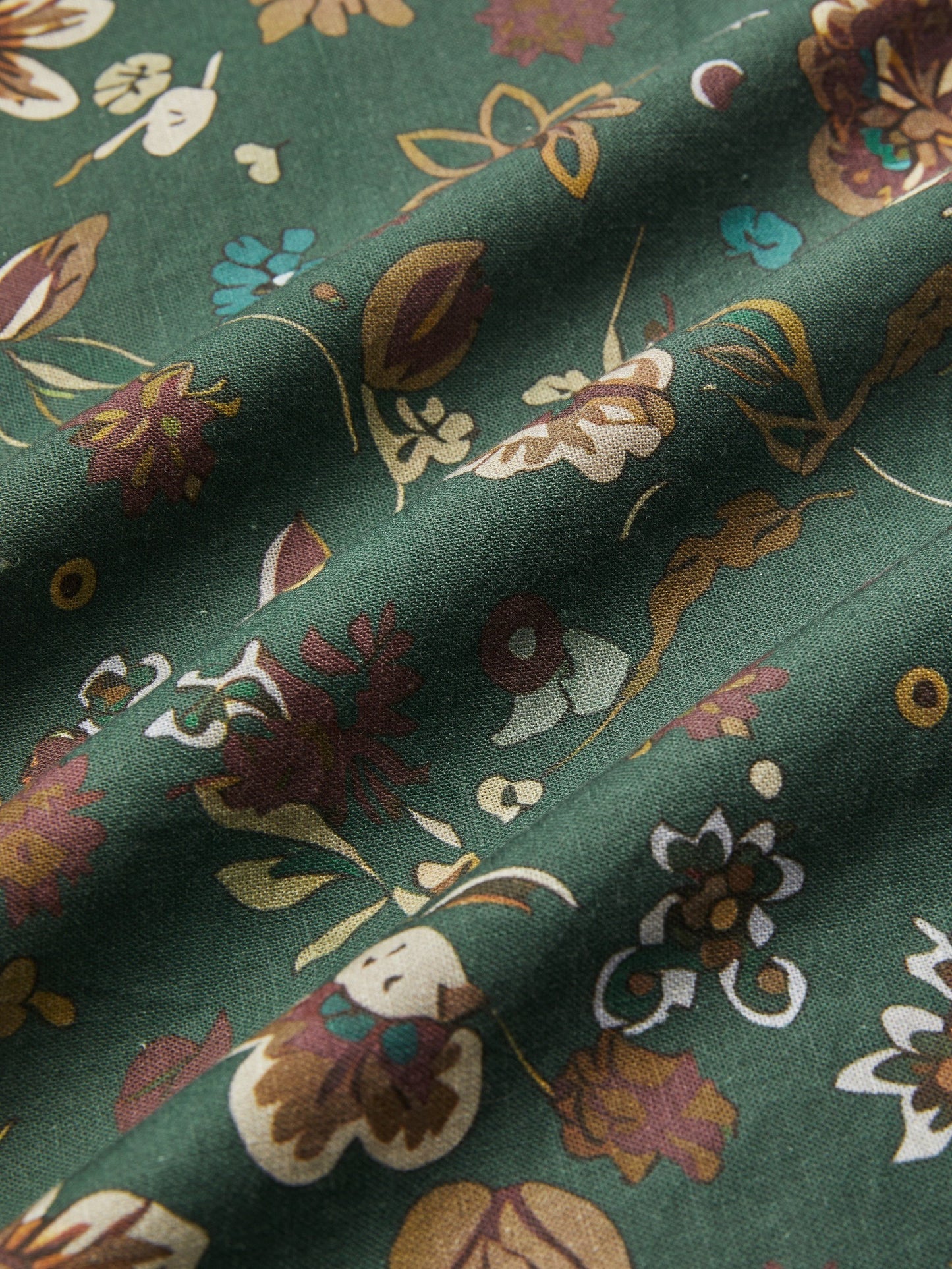 Robe midi en lin, manches longues, col carré, motif cachemire, vintage, verte