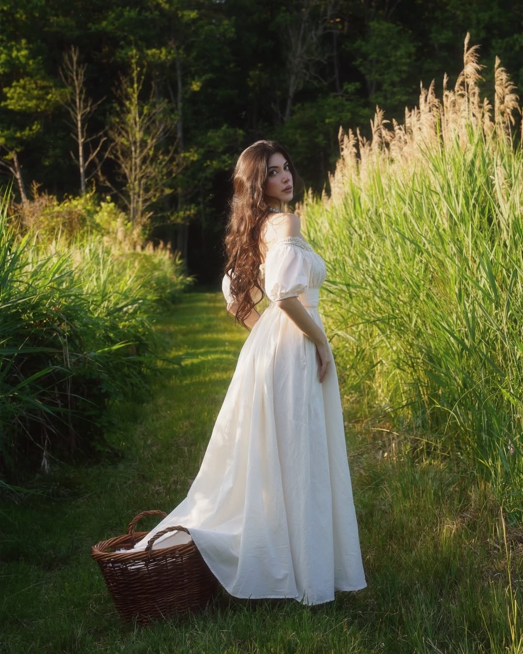 Robe longue en lin, Manches courtes, Épaules dénudées, Unie, Vintage, Quotidien, Blanc