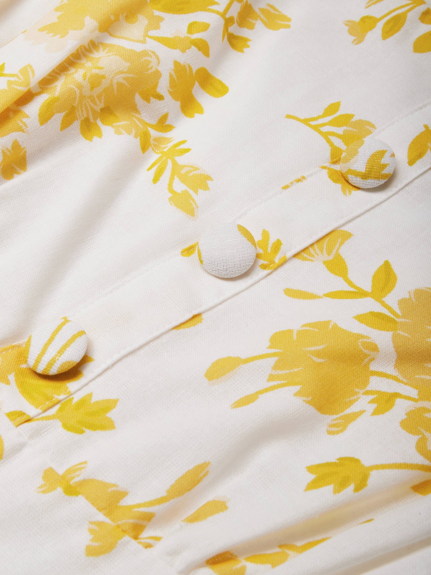 Robe longue en lin, manches cloche, col bateau, fleuri, vintage, jaune