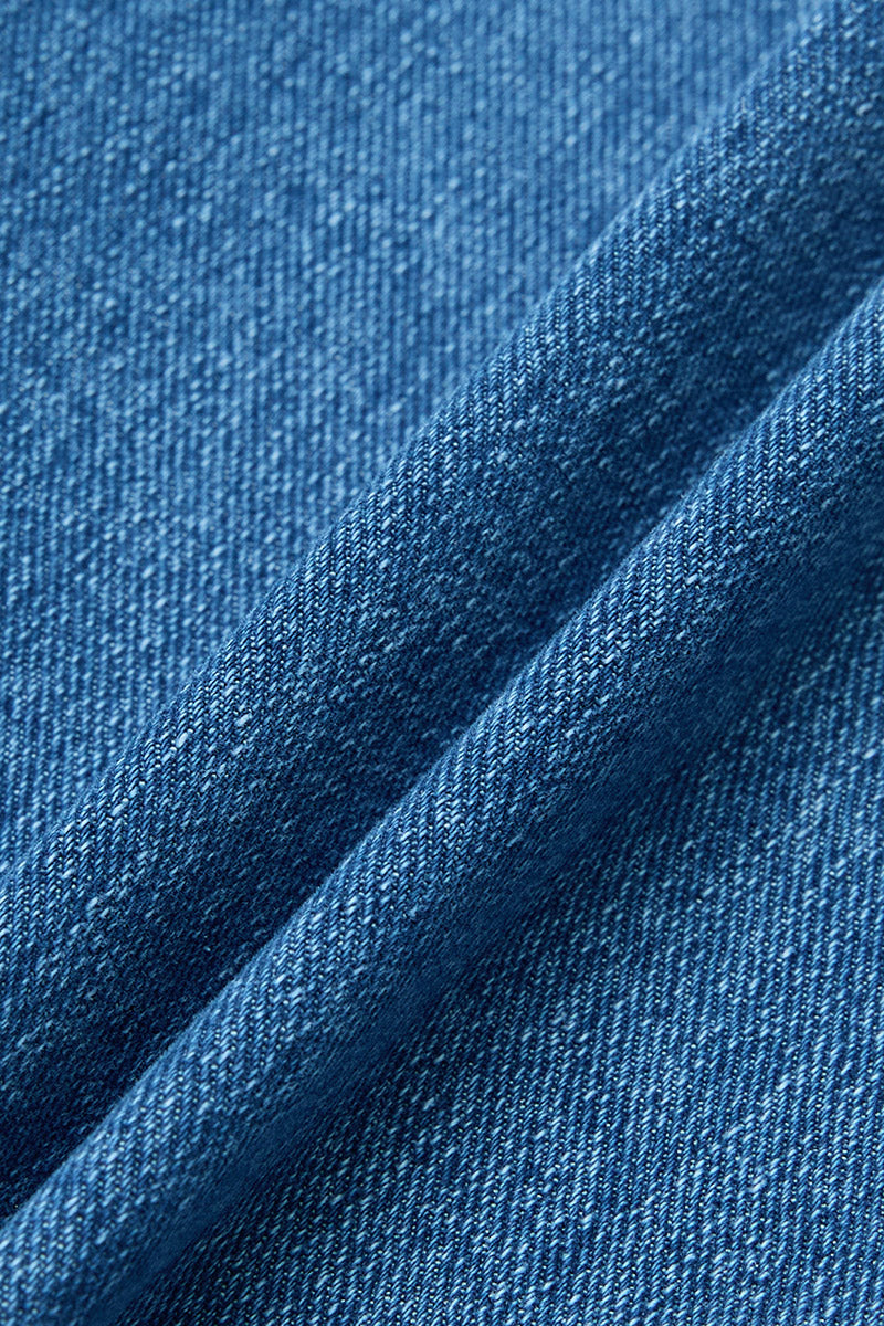 Wash Stitch Detail Ruffle Hem High Rise Wide Leg Crop Jeans Without Belt