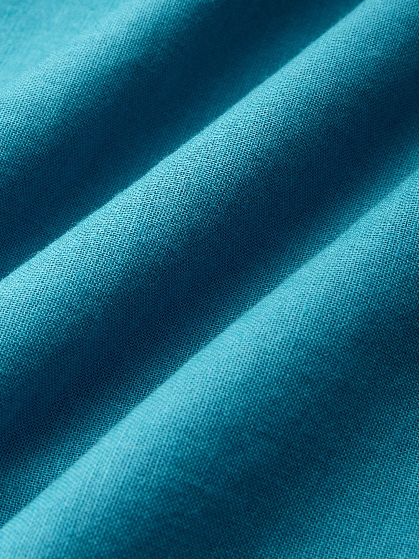 Robe midi en lin, manches courtes, col châle, unie, avec ceinture, vintage, cyan
