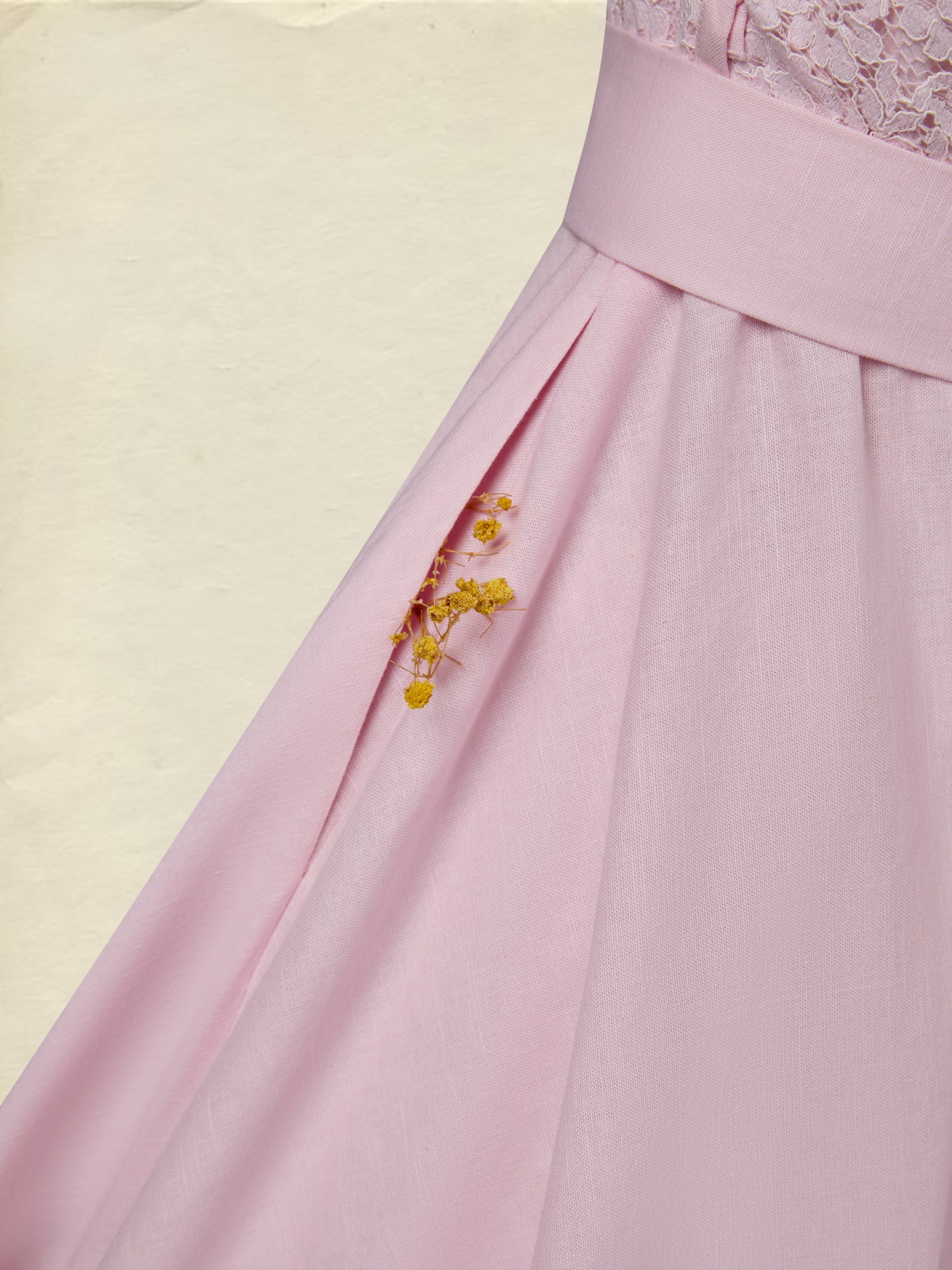 Robe Midi en Coton, sans Manches, Unie, Dentelle, Style Vintage Français, Rose