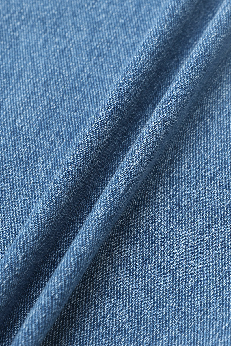 Raw Hem Ripped Button Fly Mid Waist Straight Leg Crop Jeans