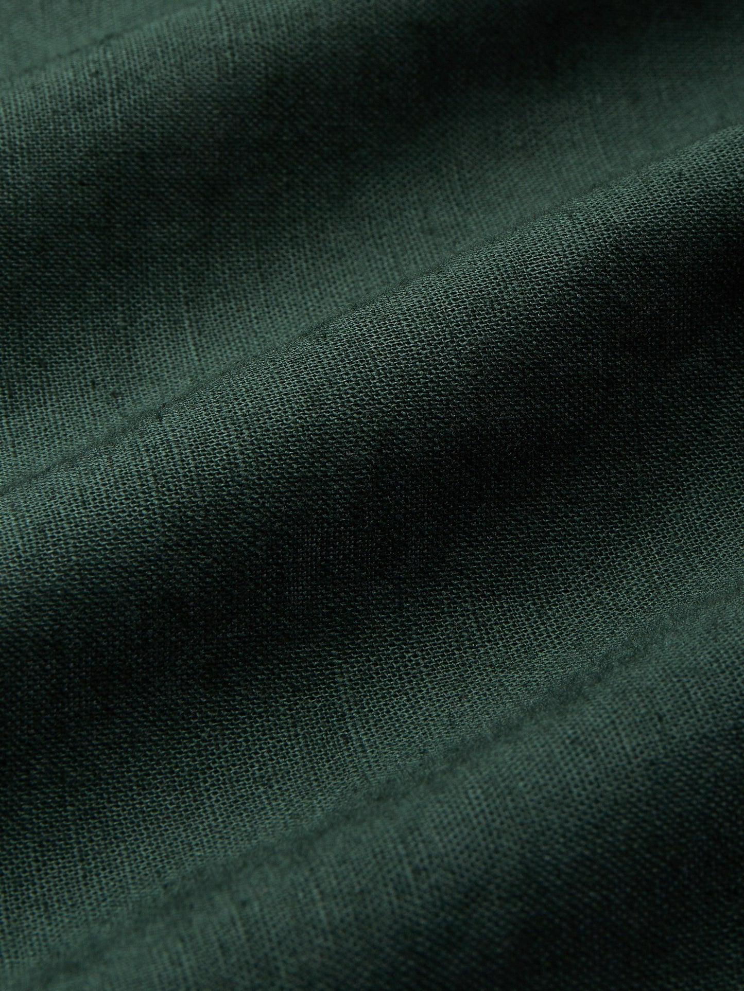 Robe Midi en Lin, Manches Courtes, Col Cœur, Unie, Vintage, Vert Foncé