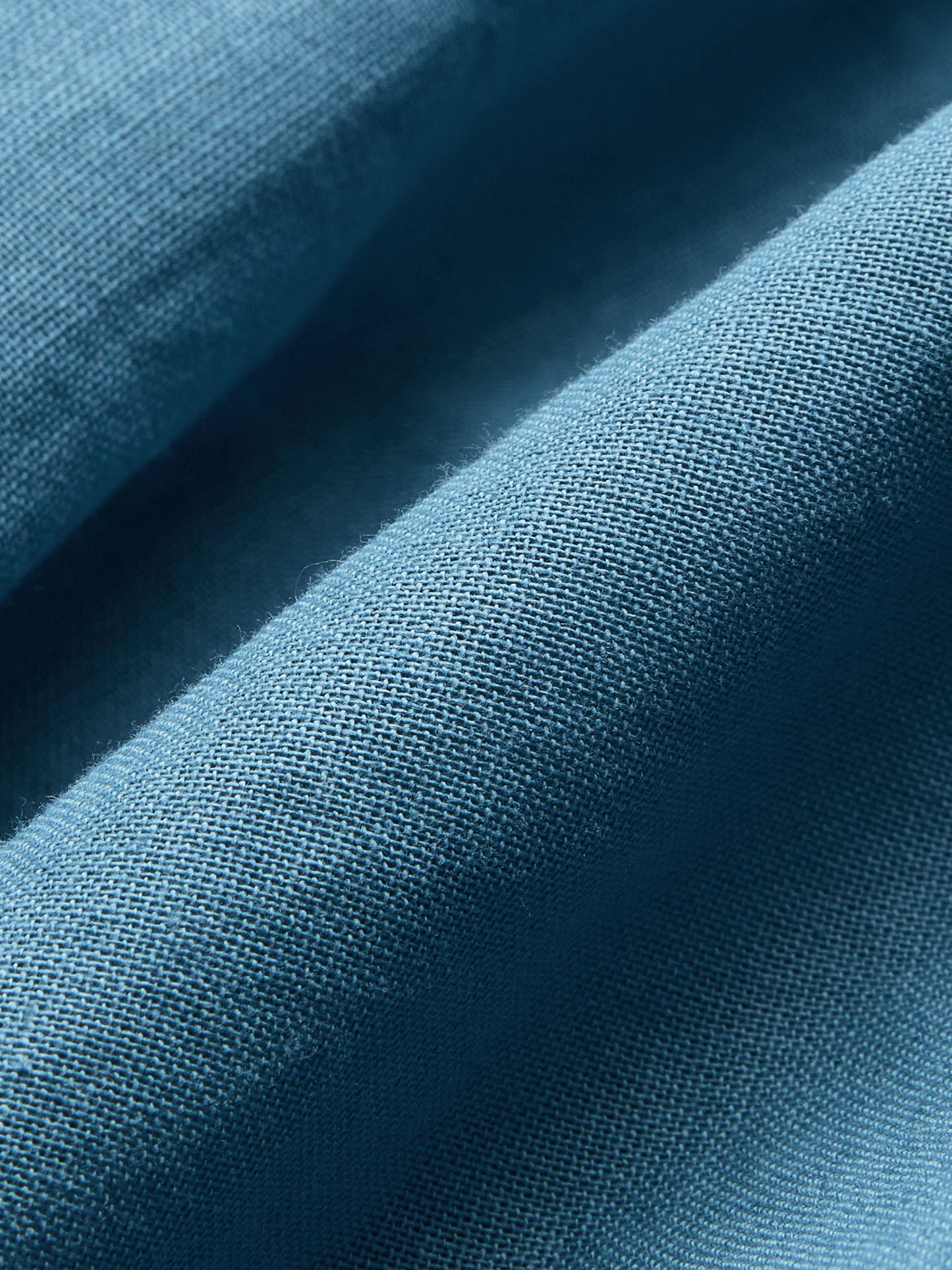 Robe longue en lin, manches longues, col montant, boutonnée, style cottagecore, mélange de lin, bleue