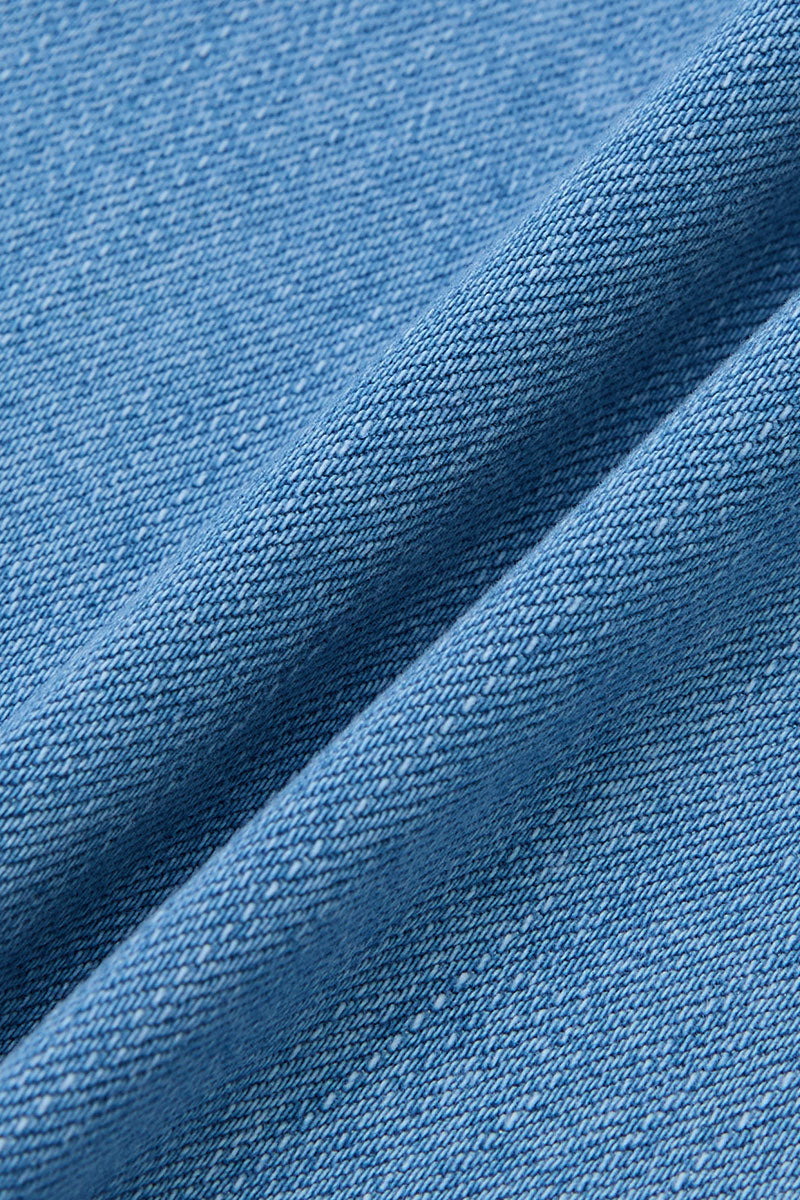 Wash Contrast Stitch Patch Pocket Mid Rise Barrel Leg Crop Jeans Without Belt