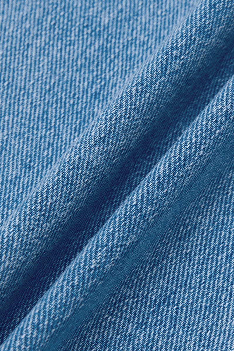 Wash Stitch Front Mid Rise Straight Leg Crop Jeans
