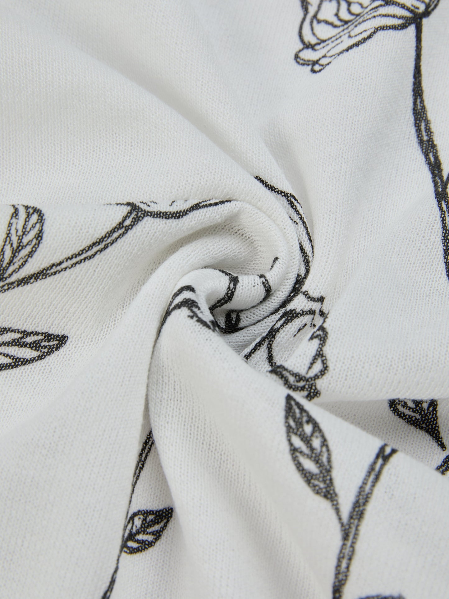 Pull, manches courtes, col châle, floral, boutons décoratifs, gilet intérieur non inclus, blanc