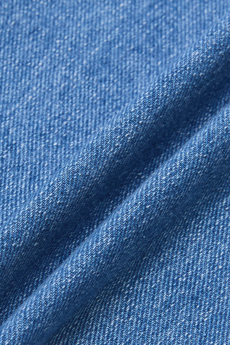 Stitch Detail Mid Waist Straight Leg Jeans
