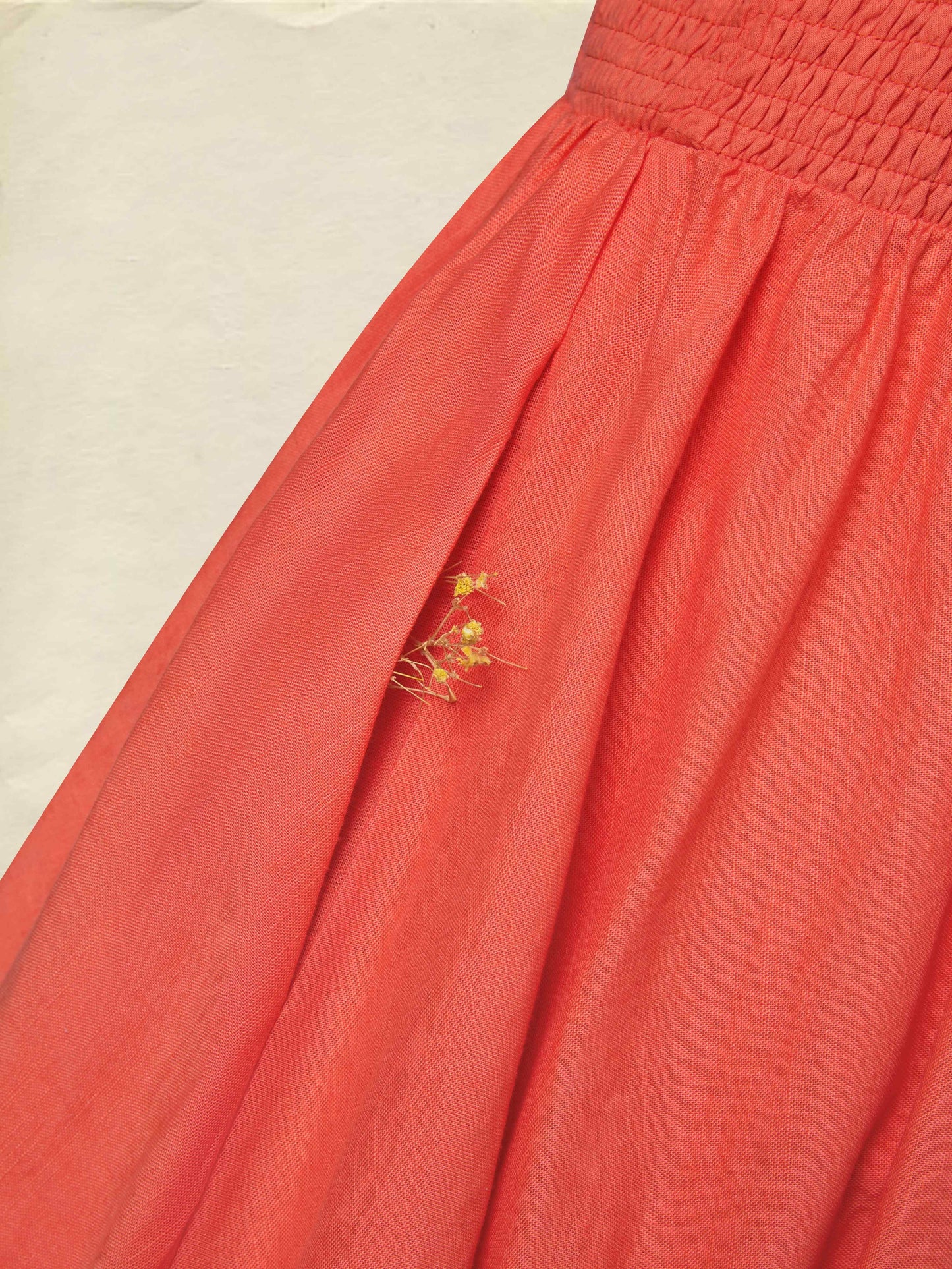 Robe longue en coton, demi-manches, col en V, unie, dentelle, vacances, vintage, orange clair