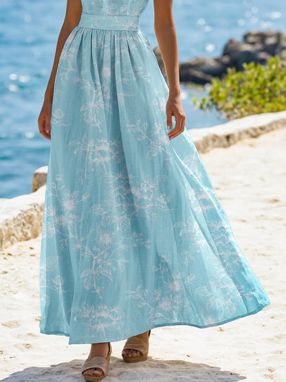 (TAILLE:XS-XXL) Robe longue en lin, manches courtes, col montant, motifs floraux, dentelle, vintage, abricot