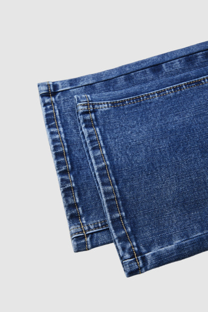 Wash Button Decor High Rise Bootcut Jeans