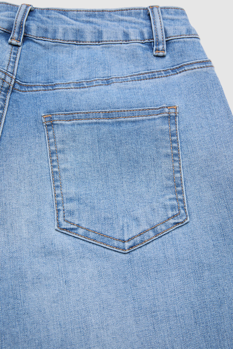 Wash Ripped Raw Hem Mid Rise Straight Leg Crop Jeans