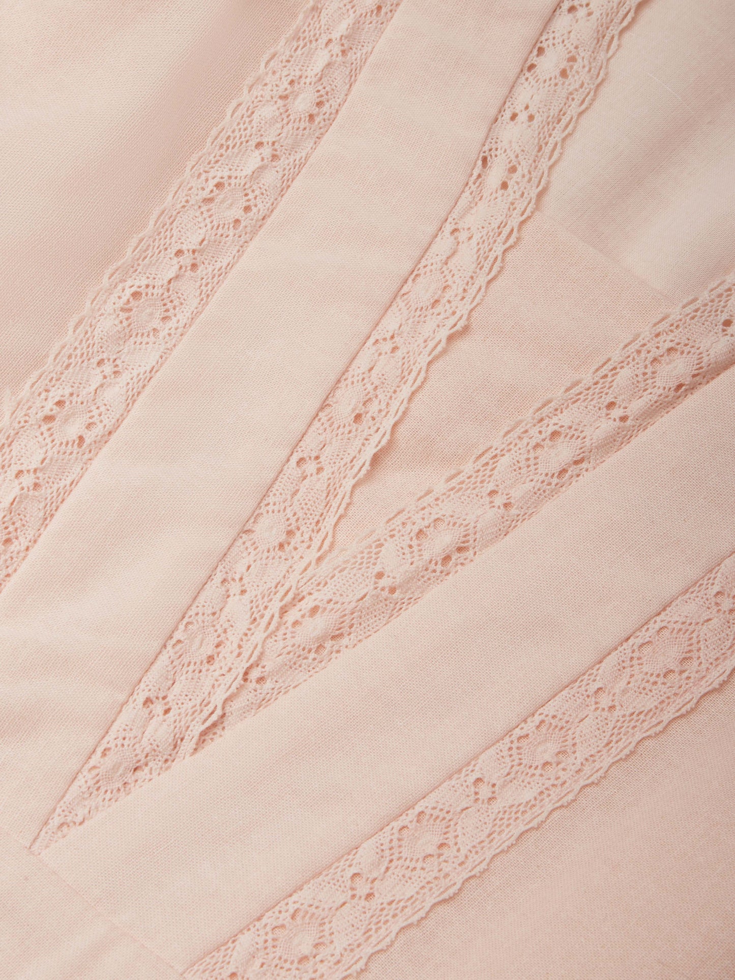 Robe midi en lin, manches courtes, col en dentelle, unie, vintage, rose clair