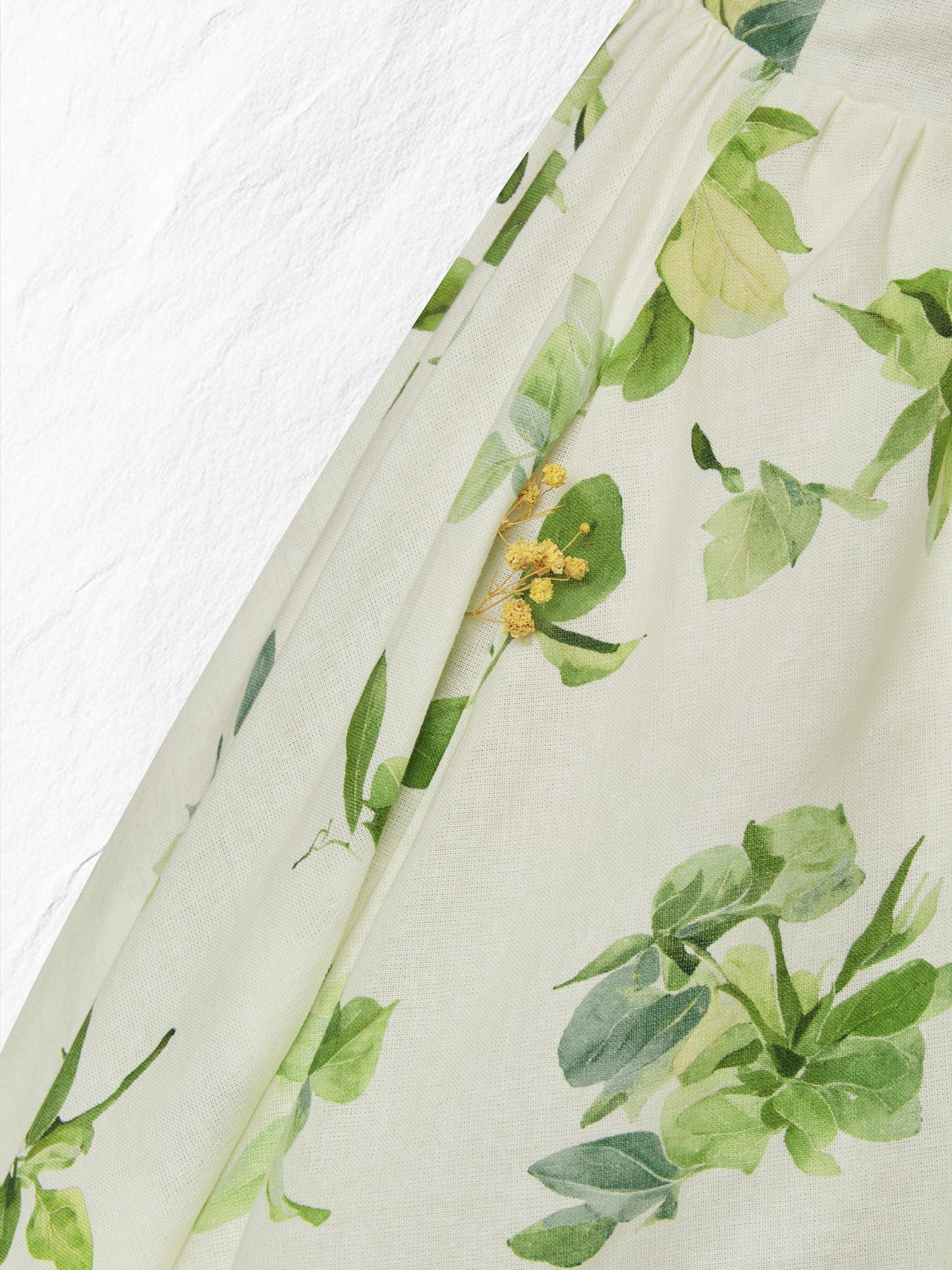 Robe longue en lin, manches courtes, col en V, motif floral, vintage, vert