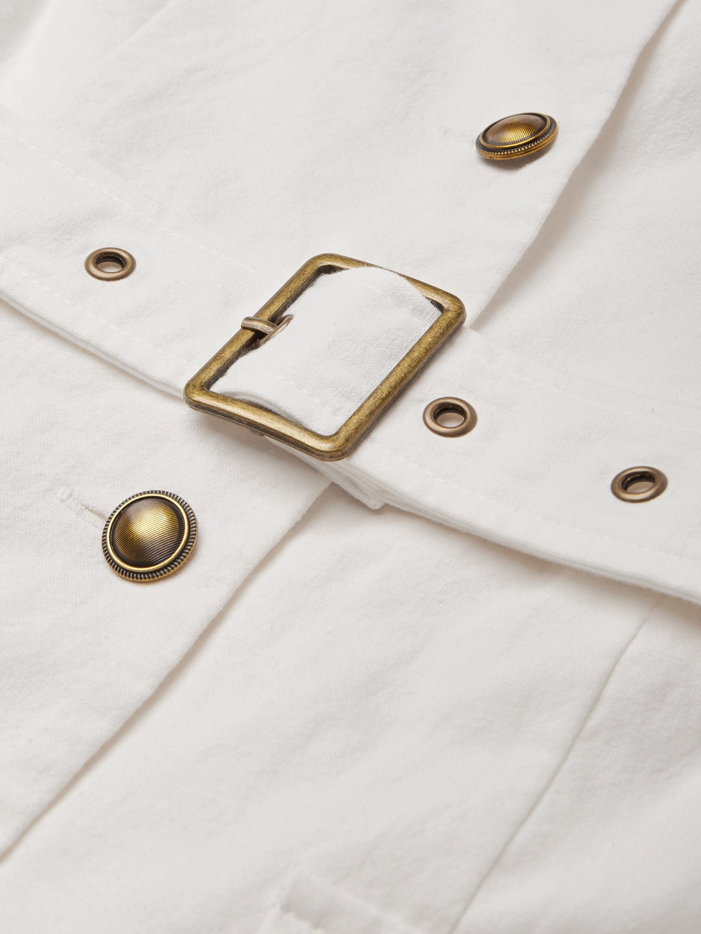 Robe Midi en Lin, Manches Courtes, Col Châle, Unie, Boutons, Style Vintage Français, Blanc
