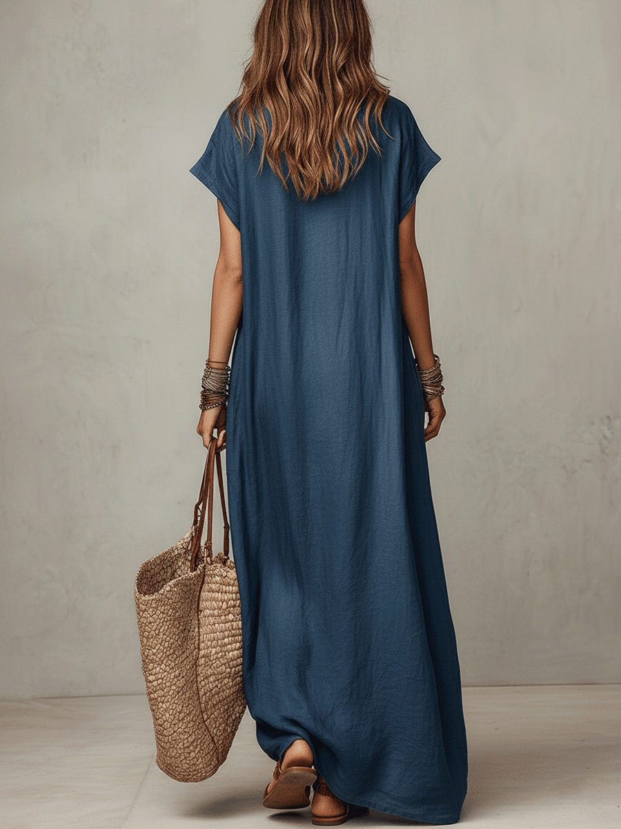 Robe longue bohème décontractée et fluide