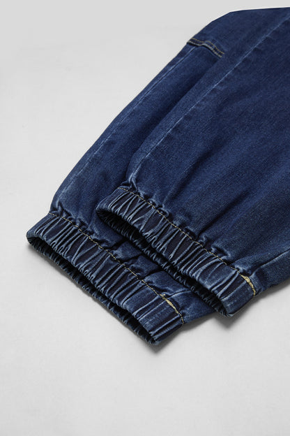 Multi Pocket Button Fly Mid Rise Straight Leg Crop Jeans Without Belt