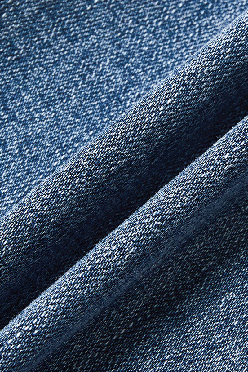 Wash Stretchy Mid Waist Straight Leg Jeans