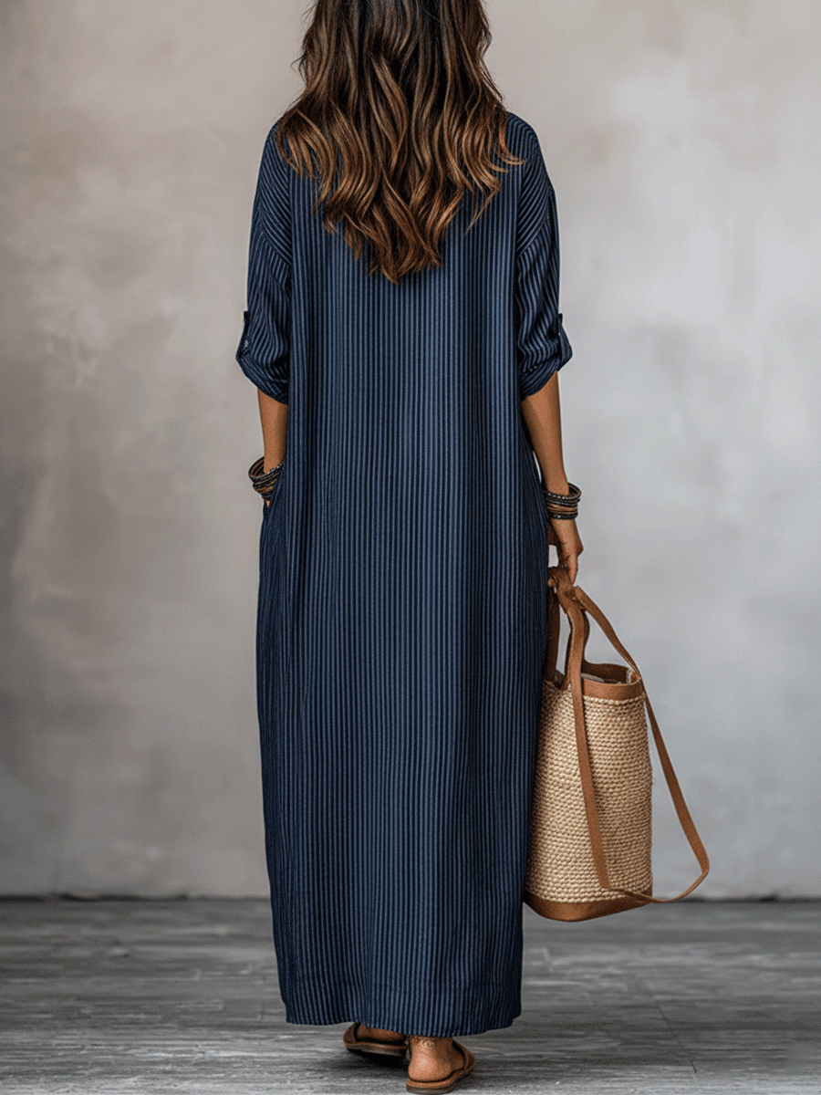 Robe longue coupe ample Nomadic Indigo