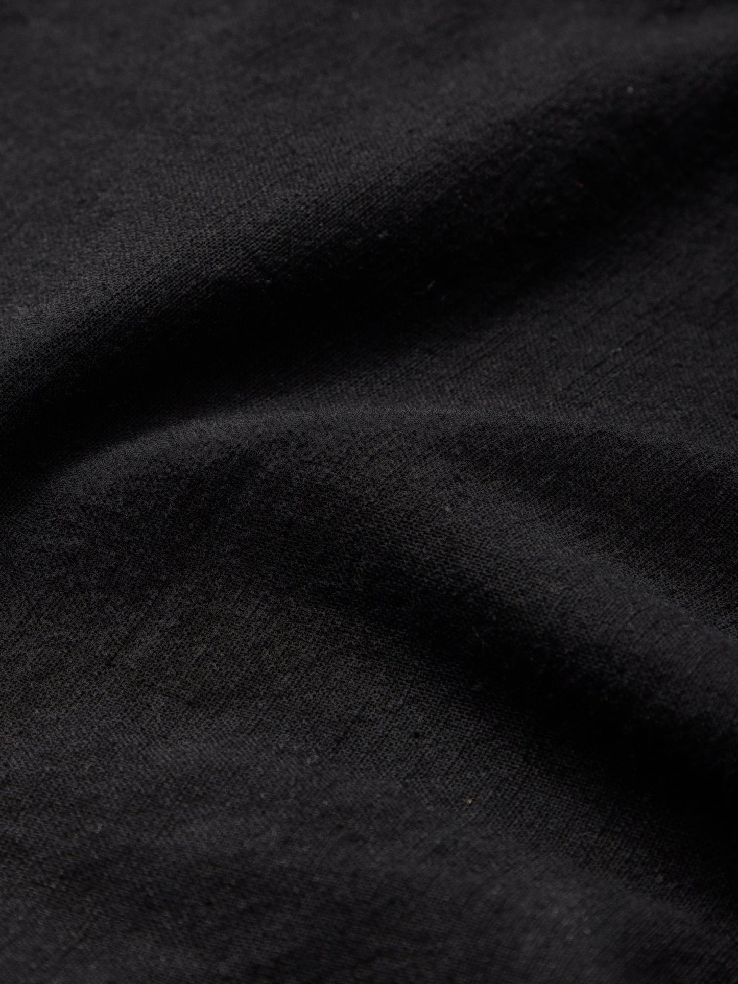 Robe longue en lin, Manches mi-longues, Col en V, Unie, Boutonnée, Style vintage, Noire