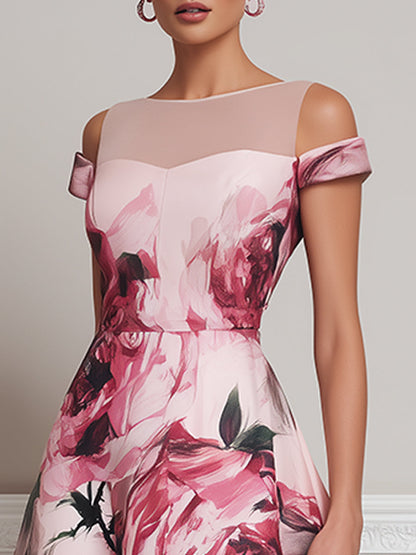 Ethereal Rose Illusion Midi Dress
