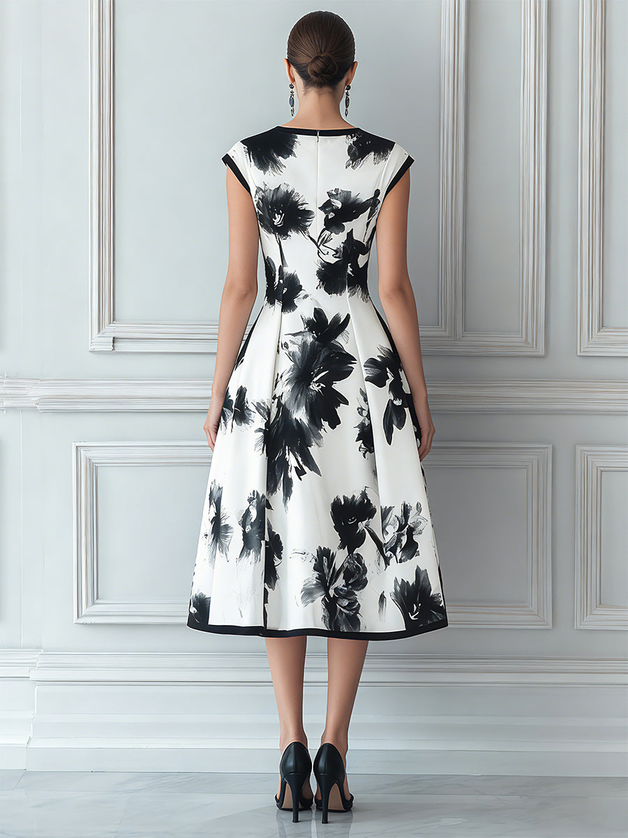 Timeless Floral A-Line Bloom Flare Dress