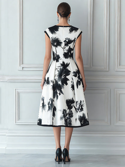 Timeless Floral A-Line Bloom Flare Dress
