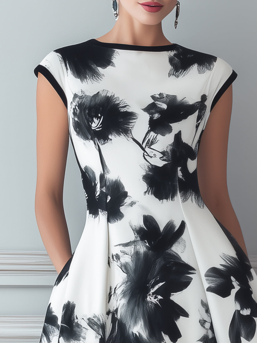 Timeless Floral A-Line Bloom Flare Dress