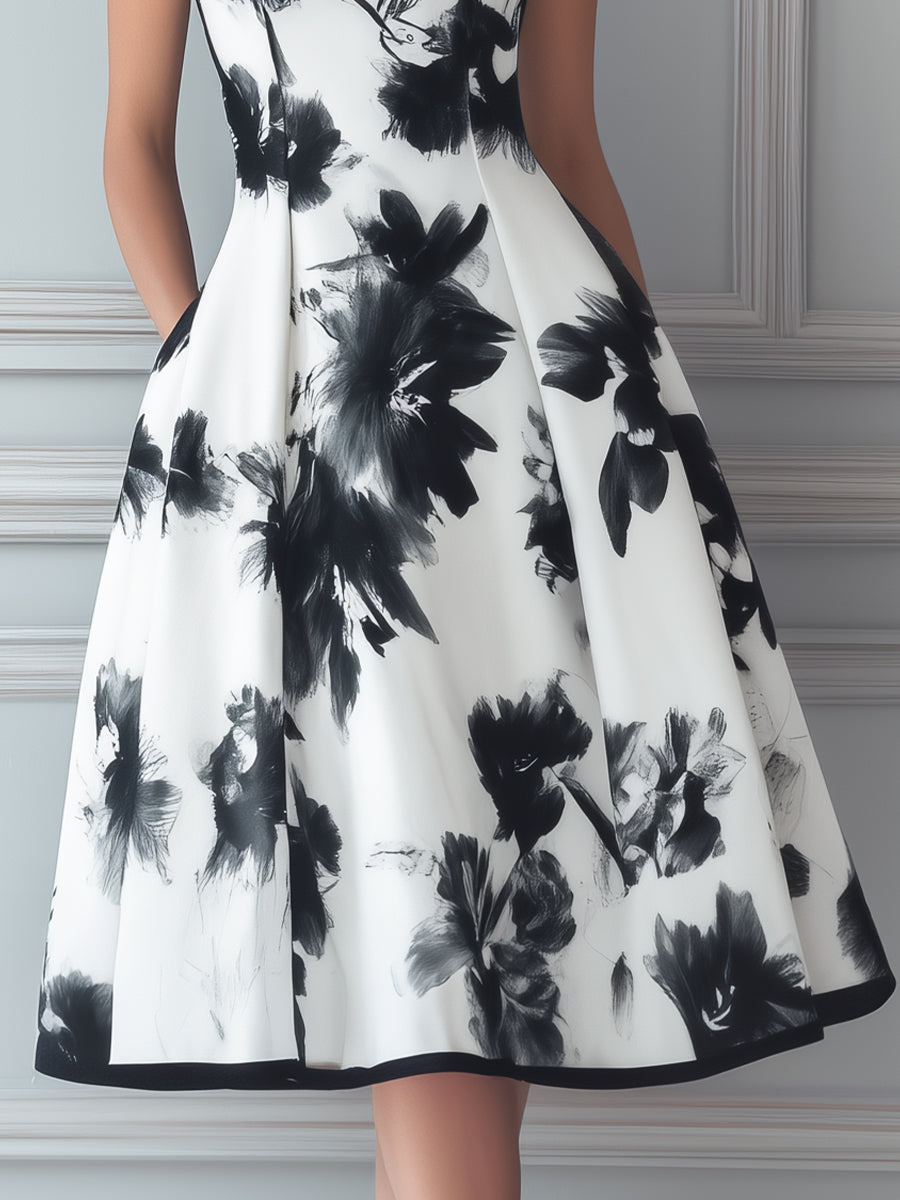 Timeless Floral A-Line Bloom Flare Dress