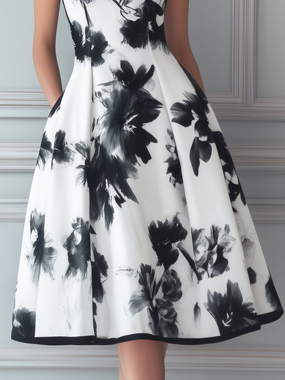 Timeless Floral A-Line Bloom Flare Dress