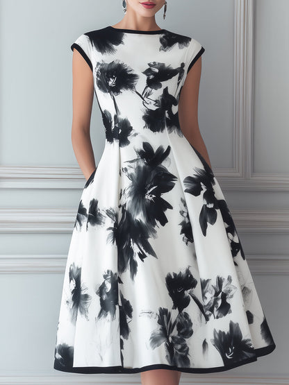 Timeless Floral A-Line Bloom Flare Dress