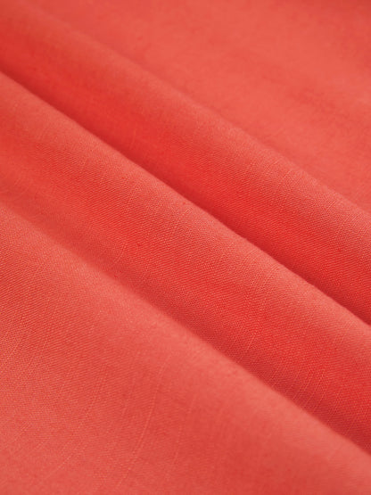 Robe longue en coton, demi-manches, col en V, unie, dentelle, vacances, vintage, orange clair