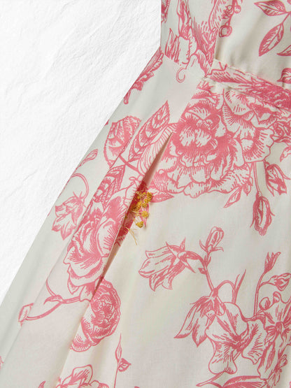 Robe longue en coton, sans manches, encolure en cœur, à fleurs, à bretelles, vacances, vintage, abricot