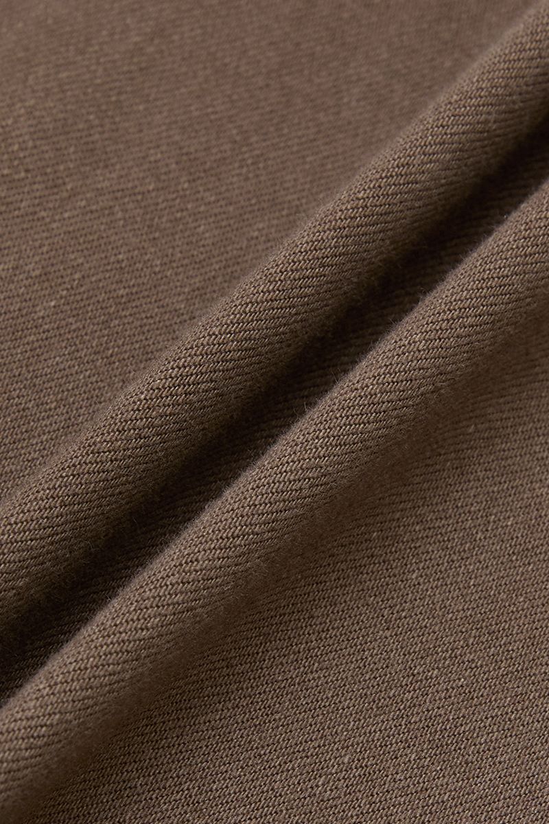 Solid Flap Pocket Mid Waist Straight Leg Pants