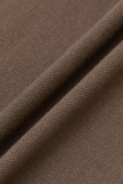 Solid Flap Pocket Mid Waist Straight Leg Pants
