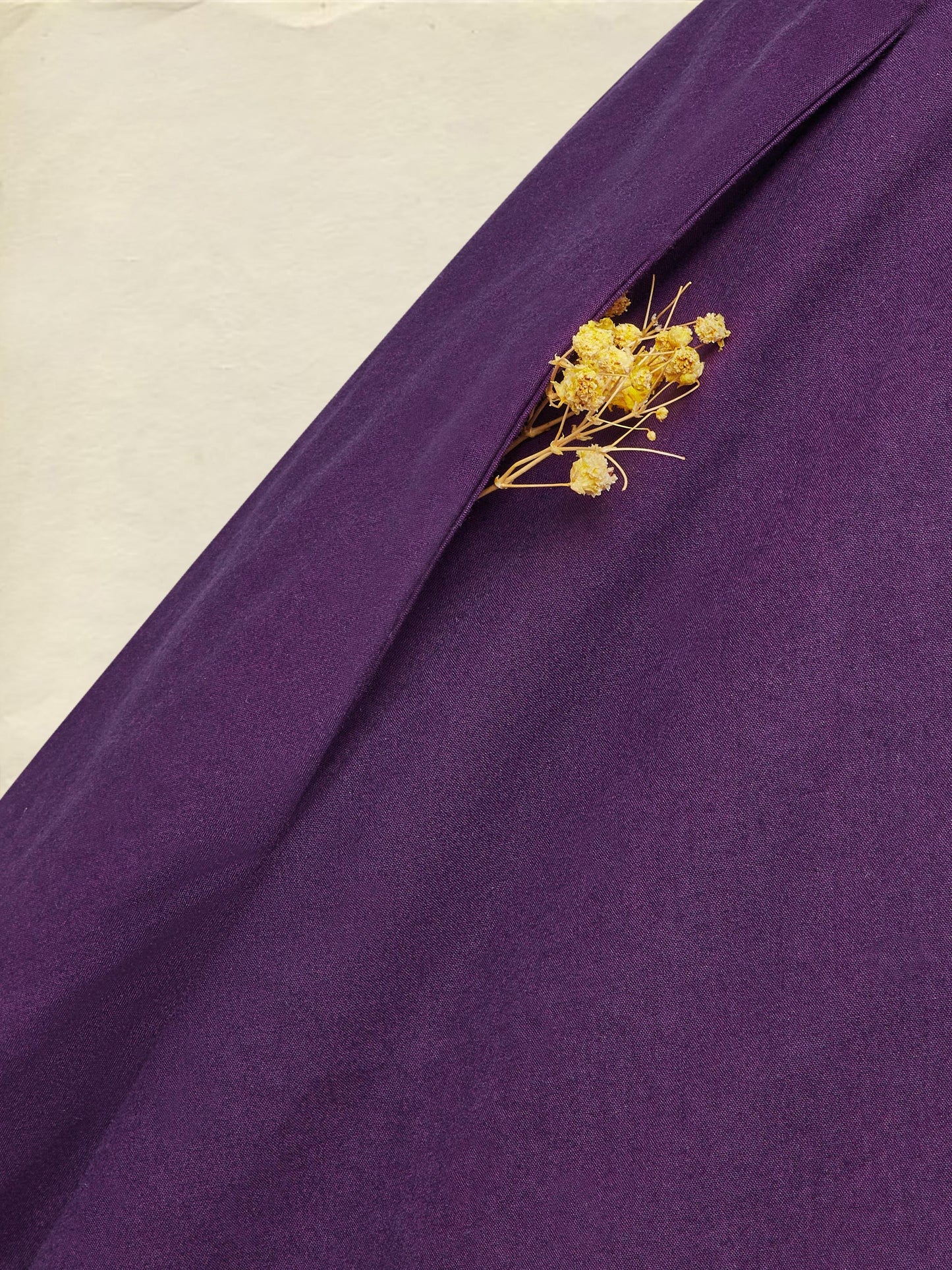 Robe longue en coton, Manches Mi-longues, Col Roulé, Unie, Boutonnée, Vintage, Violet Foncé, Halloween