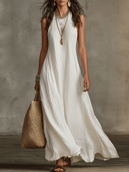 Robe longue ample bohème sans manches
