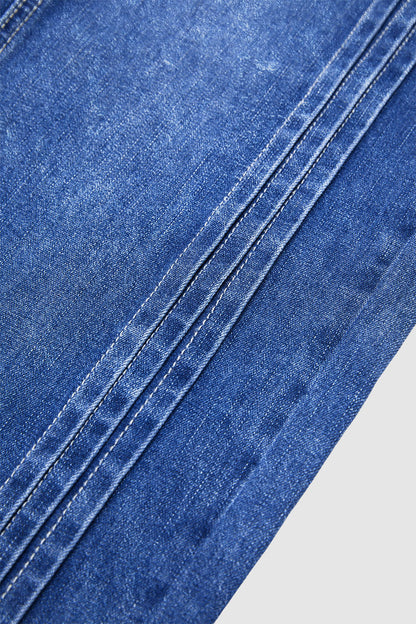 Wash Pleated High Rise Straight Leg Crop Jeans Without Belt
