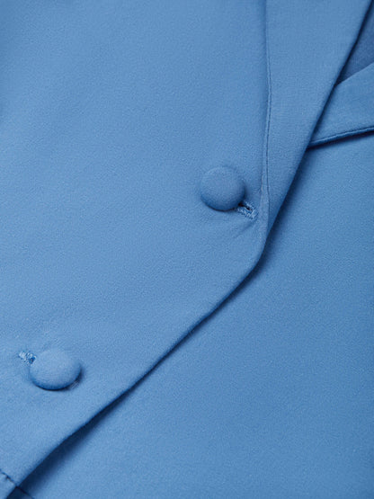 (TAILLES:XS-XXL) Robe longue en coton, manches courtes, col à revers, unie, vintage, verte