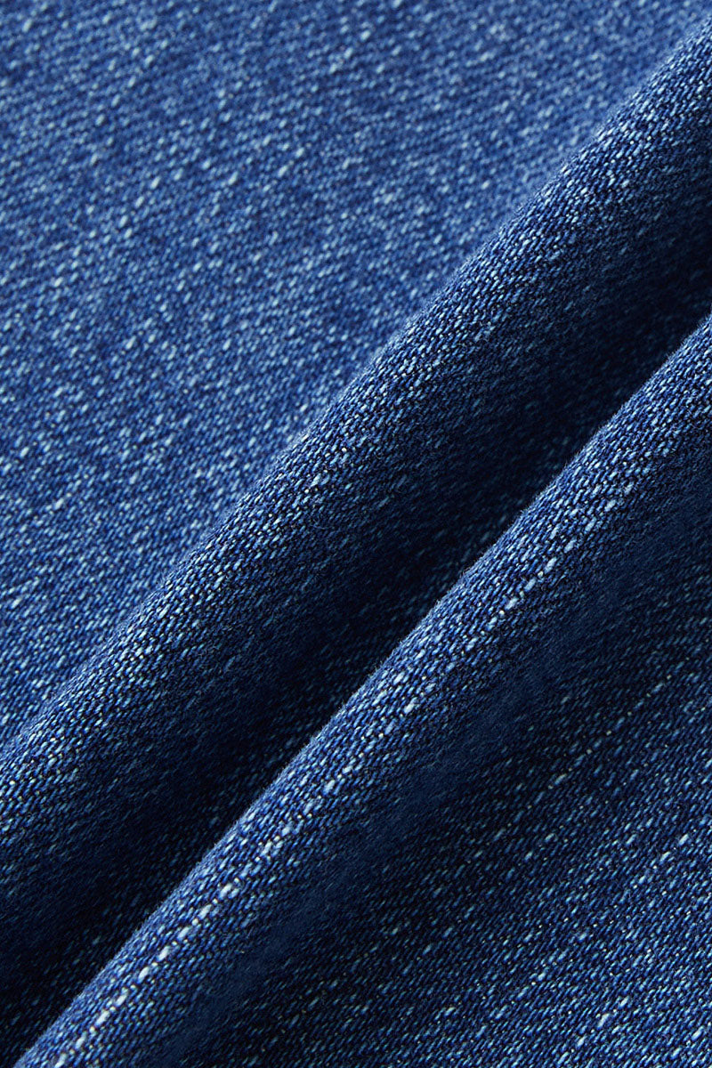 Wash Stitch Detail Button Up High Rise Bootcut Jeans