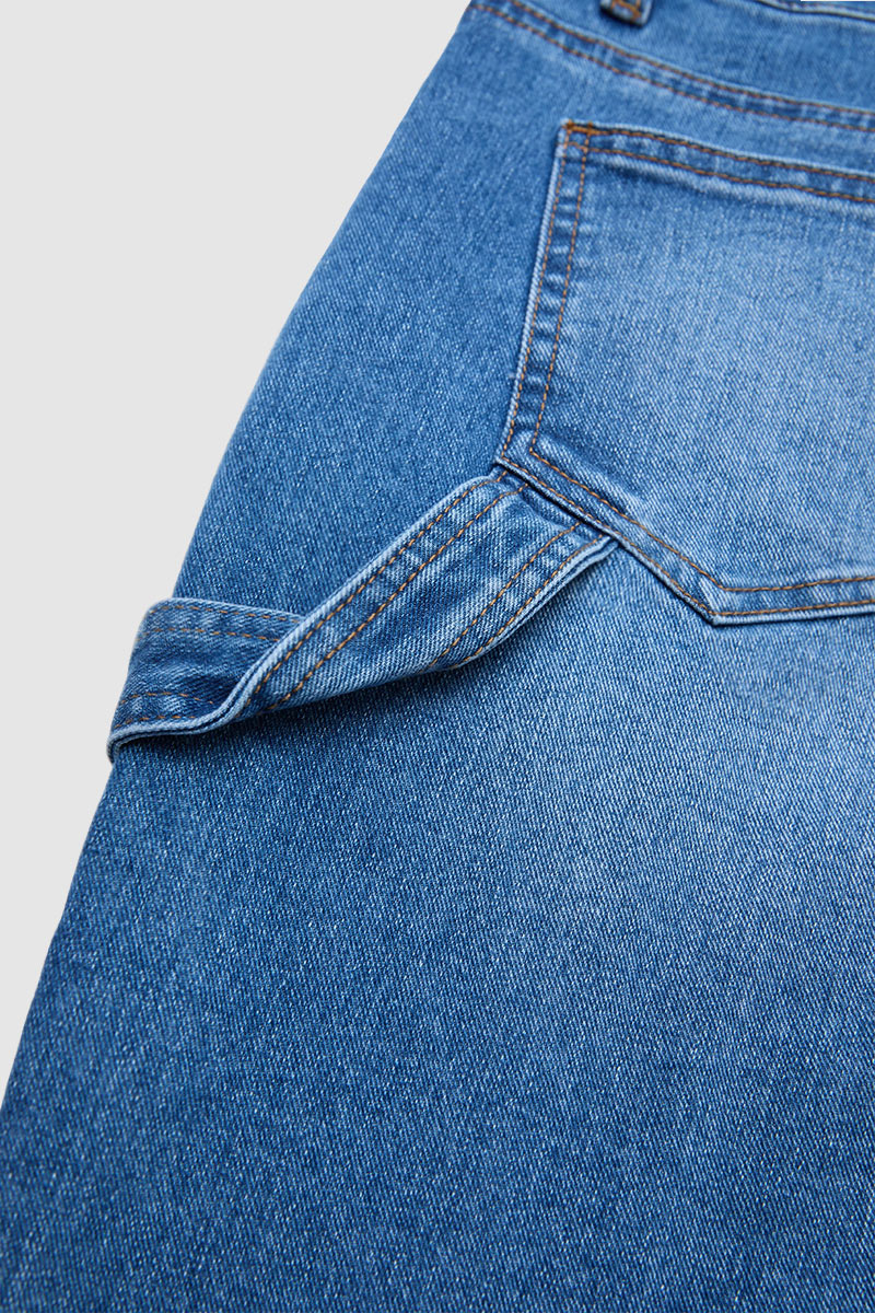 Wash Ripped Raw Hem High Waist Straight Leg Crop Overalls