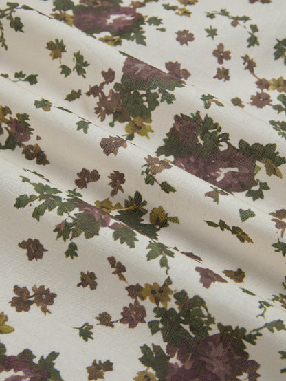 Robe Midi en Lin, Manches Longues, Col Châle, Imprimé Floral, Ceinturée, Vintage, Abricot