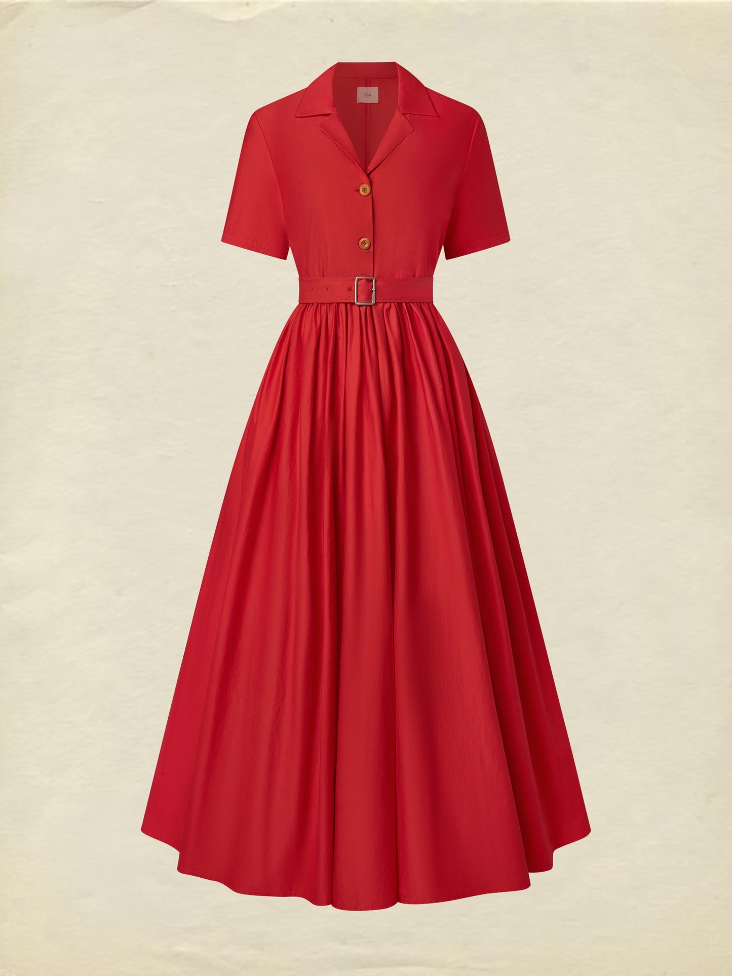 Robe longue en coton, unie, poches décoratives, col châle, mélange de lin, ceinture, vintage, manches courtes, rouge
