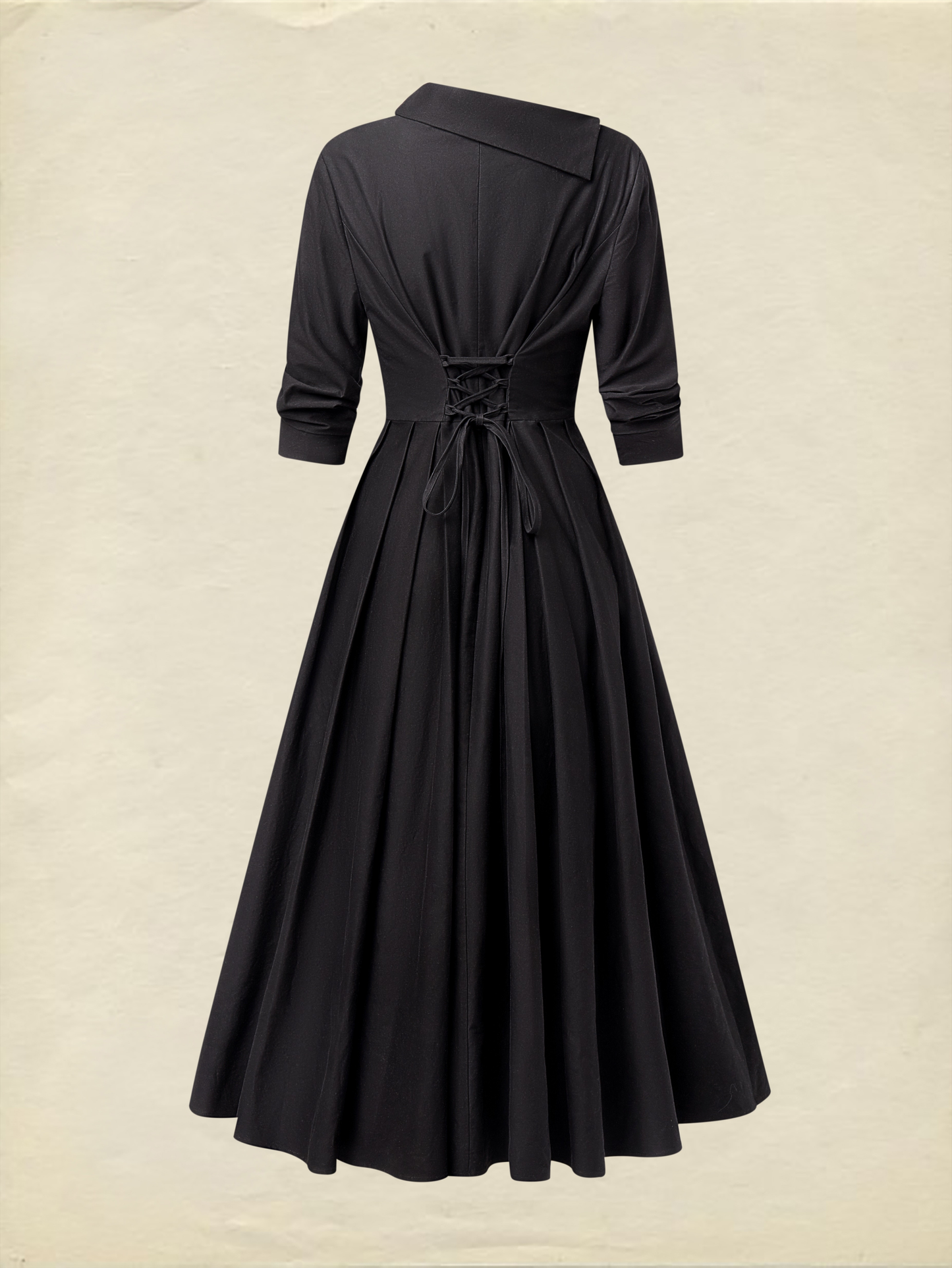 Robe midi en coton, manches courtes, col châle, unie, poches, vintage, cramoisie